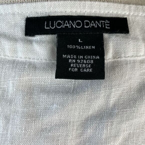 NWT Luciano Dante White Linen Jacket Top Size L - Picture 8 of 8